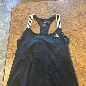 Adidas Women's Black Tank with White Stripes